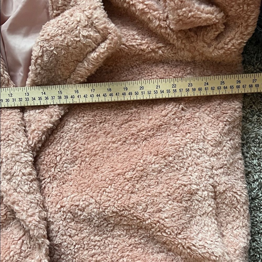 NWOT Mulla Long Teddy Bear Coat in Blush/Pink with Pockets in Size L - Picture 13 of 14